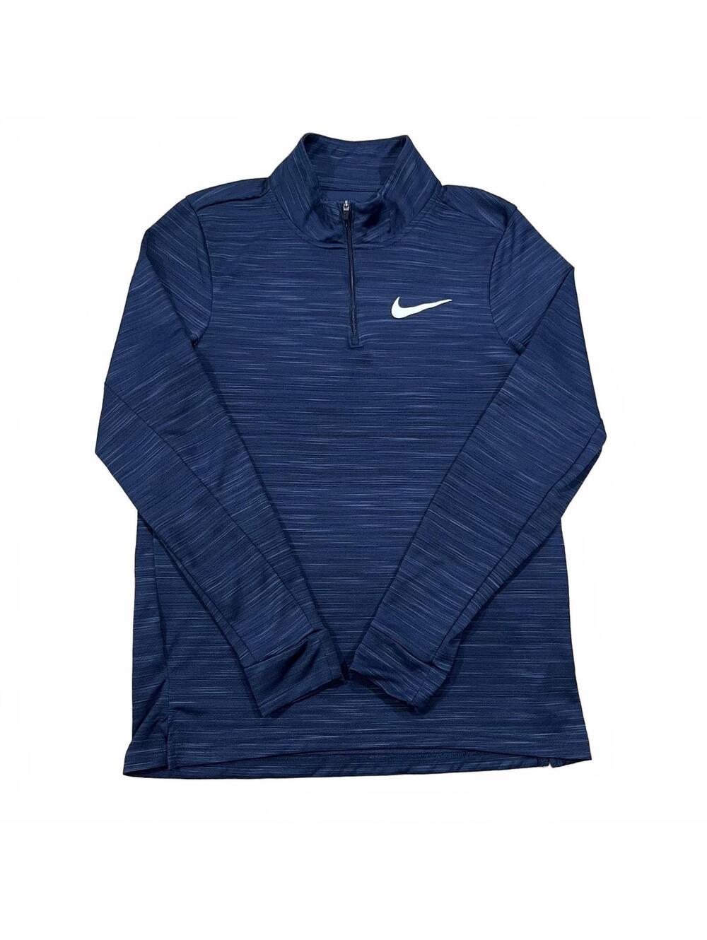 Nike Dri-Fit Mens Breathe Edition 1/4 Zip Training Top Blue Size Small
